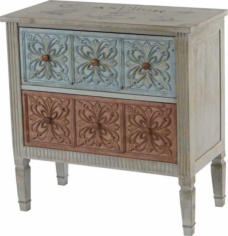 Aveiro buffetkast met ladekast in shabby chic vintage stijl, B: 80 cm, H: 79 cm, D: 40 cm