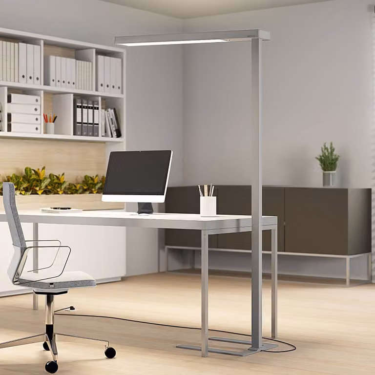 Arcchio Moderne Vloerlamp Grijs Aluminium met LED en Dimfunctie