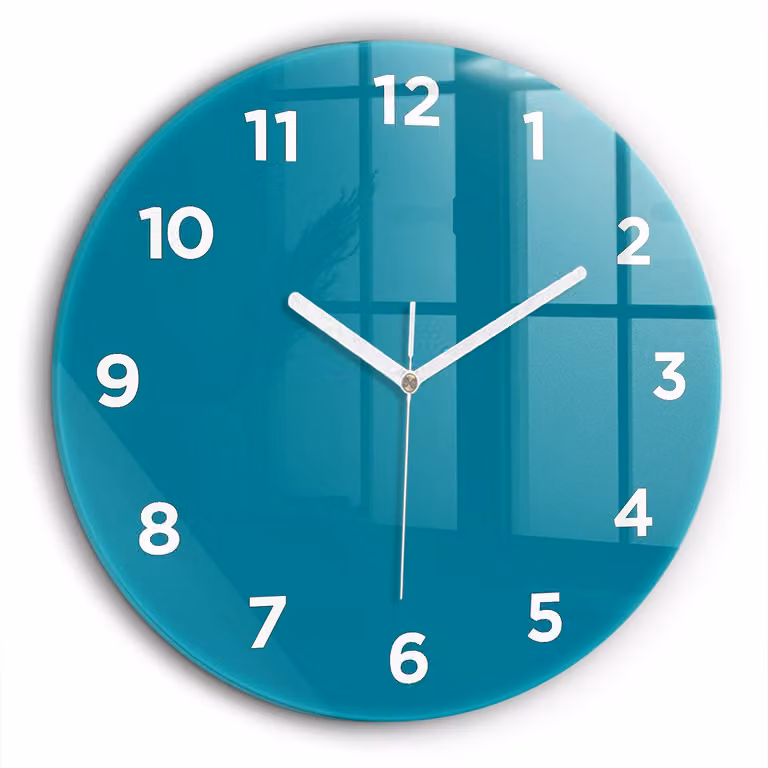 Wallfluent Wandklok - Maritiem Ronde Glazen Wandklok met Cijfers - Wit - B/D/H: 60 x 60 x 0 cm