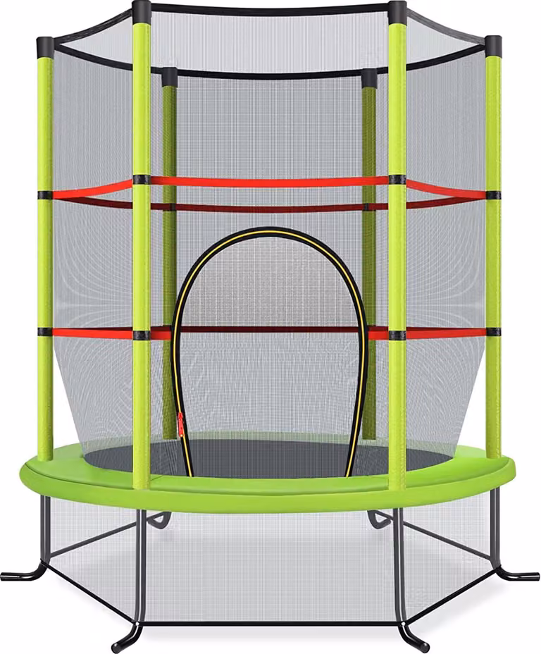 Costway tuintrampoline met veiligheidsnet voor kinderen vanaf 3 jaar, diameter: 140 cm