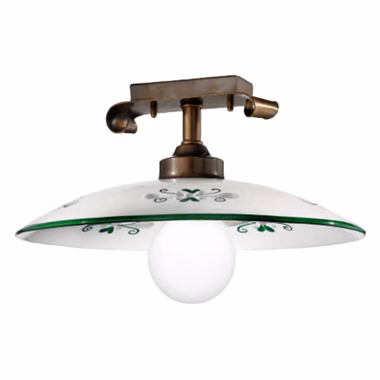 Cremasco BASSANO Plafondlamp - Brons en Oud-messing - Dimbaar - Landelijke stijl voor Woon- of Eetkamer