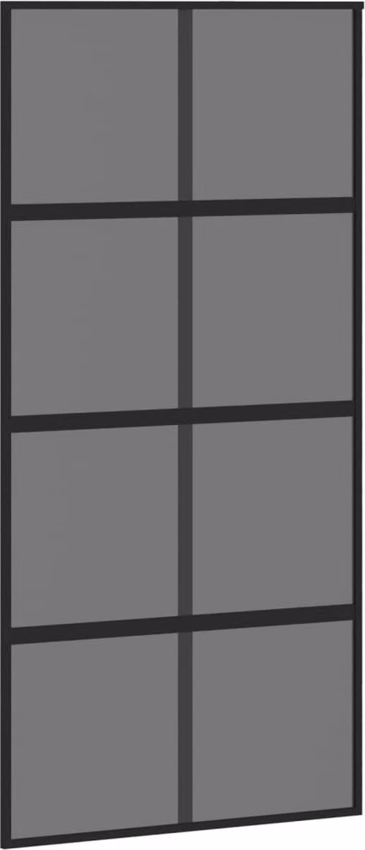 vidaXL Schuifdeur met gehard glas en aluminium in zwart, B: 102,5 cm, H: 205 cm