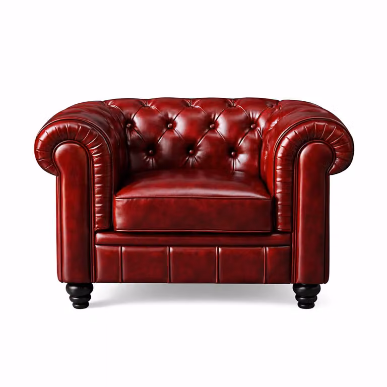 Meubeldistrict Chesterfield 1-zits fauteuil - Rood - Leer