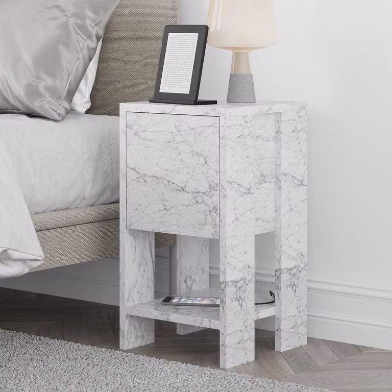 Skye Decor Nachtkastje Ema Carrara Marmer H 55 x B 30 x D 30 cm