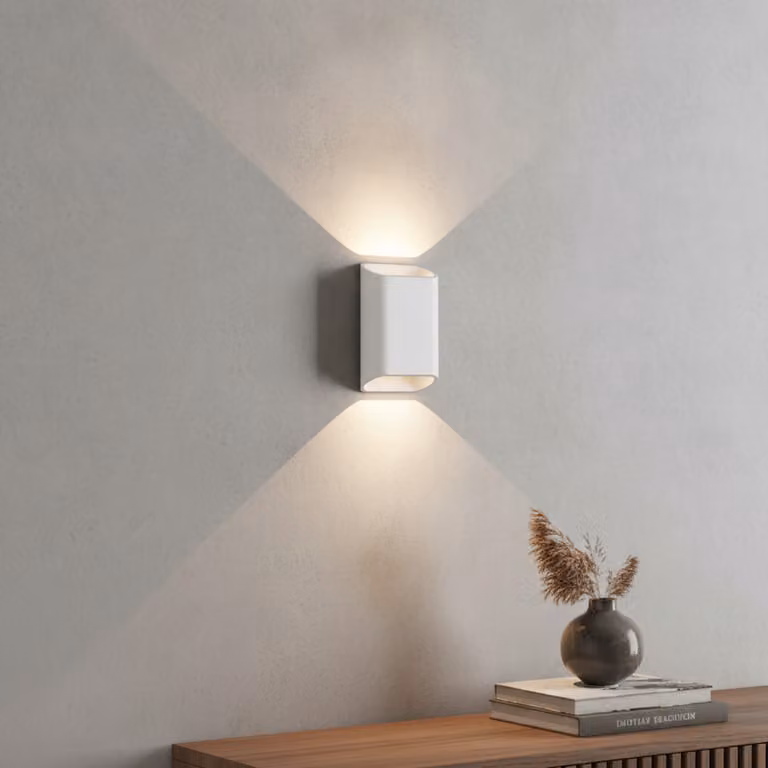 Artdelight Wandlamp Diaz Small Wit Aluminium met LED en Dimmbare Warm Witte Lichtopbrengst, Hoogte: 15 cm