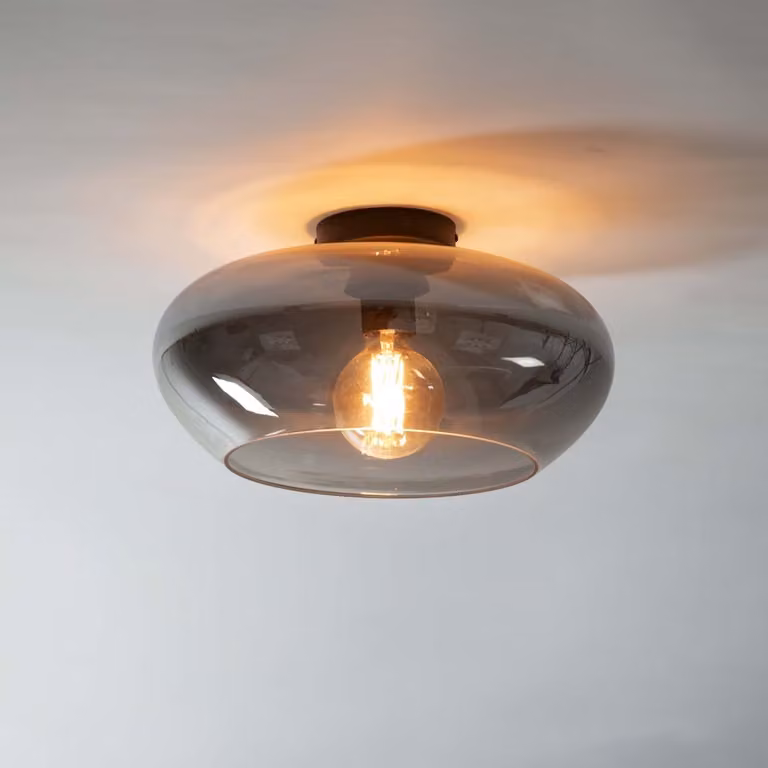 Lyora Elevate Glazen plafondlamp - Grijs - Ø 40 cm