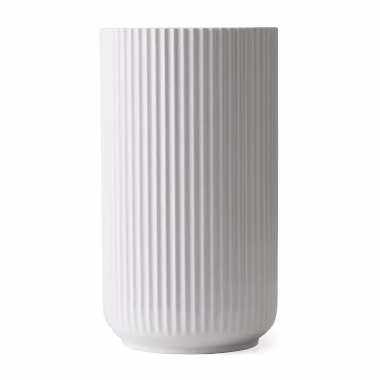 Lyngby Porcelæn vaas wit, Hoogte: 38 cm