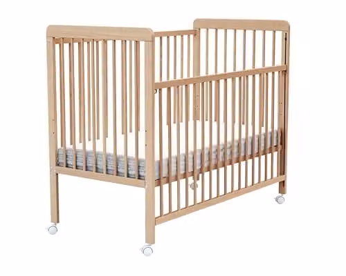 WEBABY Babybedje LIVO van massief beukenhout met verstelbare bedbodem en wielen B/D/H: 120 x 60 cm
