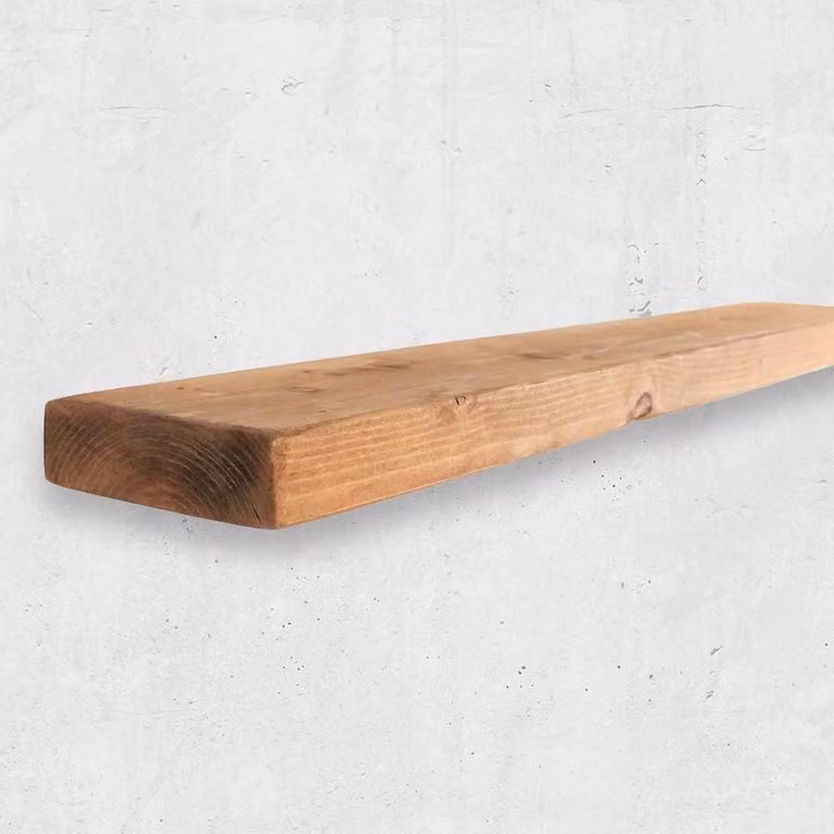 Drijvende muurplank in rustiek massief hout Tudor Eiken, Breedte: 90 cm
