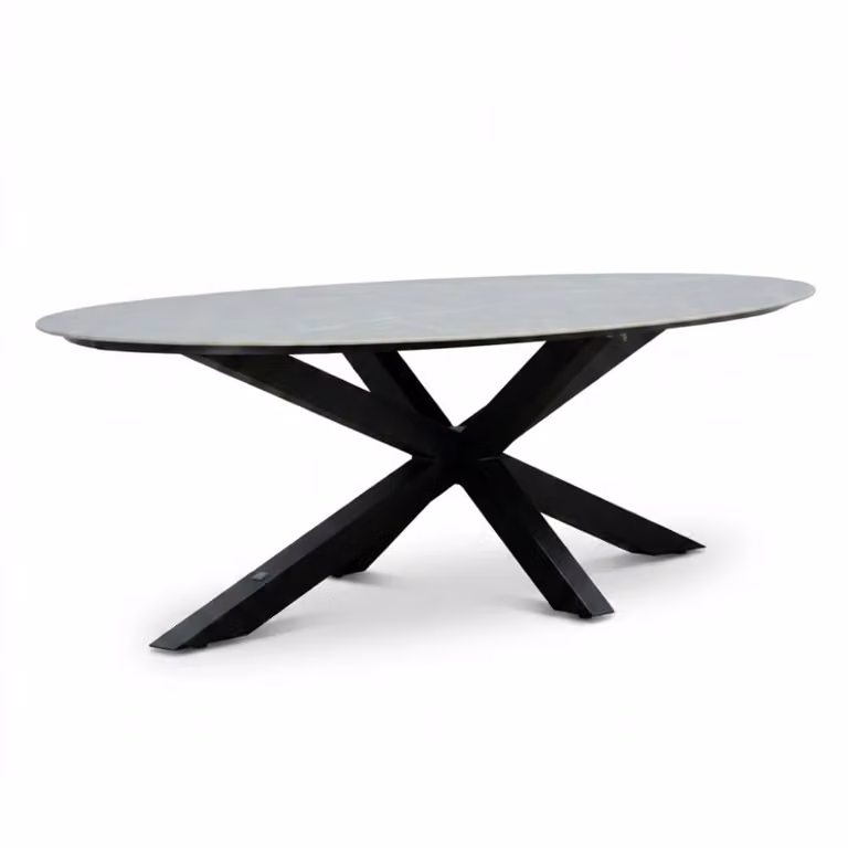 LUX outdoor living Calma low dining tuintafel voor 6 personen, ovaal, Marble Grey, 240 cm