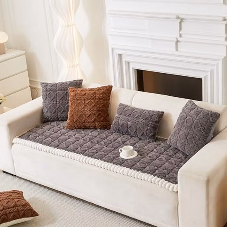 Donkergrijze en witte antislip bankhoes voor huisdieren om je sofa te beschermen, 150 x 70 cm