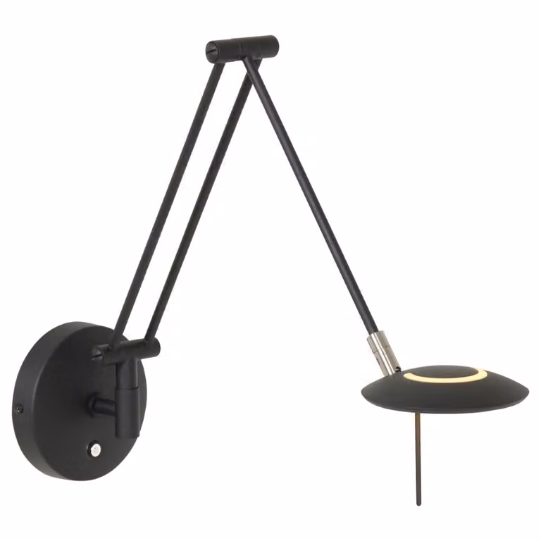 Steinhauer Zodiac LED Wandlamp - Zwart en Chroom - Modern en Dimbaar