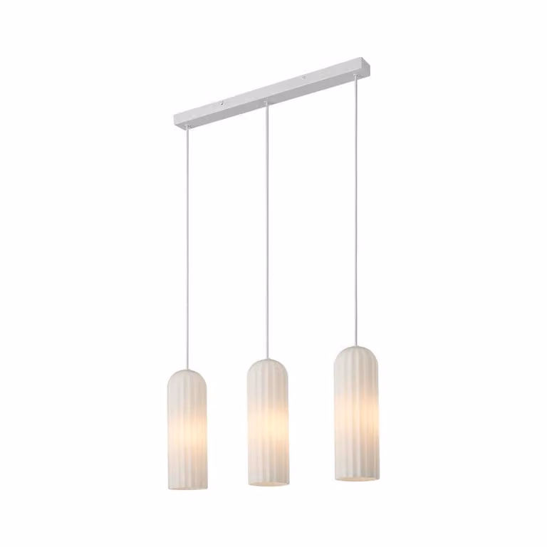 Nordlux Miella 3-lichts hanglamp wit met glas, E27, B/D/H: 52 x 30 x 10 cm