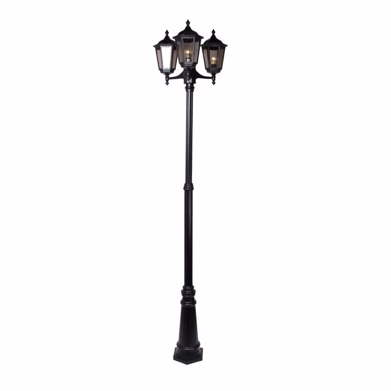 Franssen Klassieke Buitenlantaarn Cartella 3-lichts zwart aluminium metalen