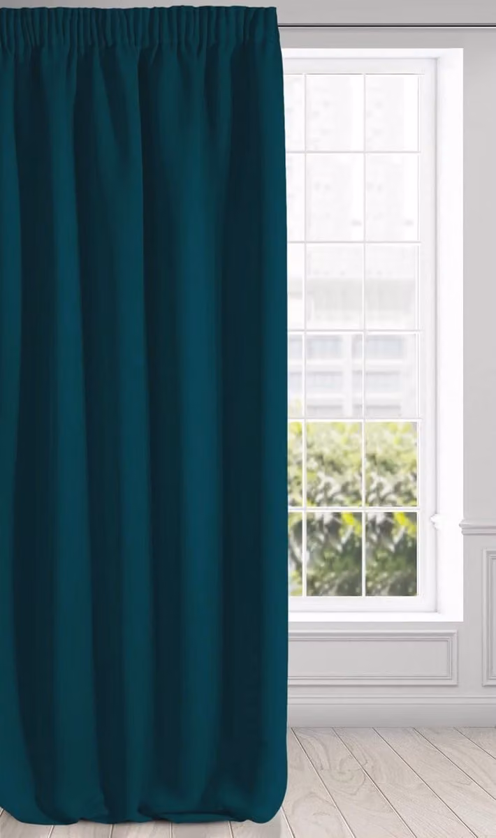 Verduisteringsgordijn met Krulband in Petrol - Elegante Satijnen Gordijnen voor Woonkamer en Slaapkamer - Breedte: 135 cm, Hoogte: 270 cm
