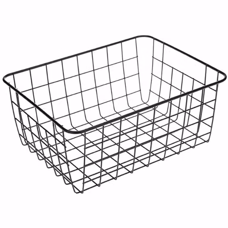 QUVIO Opbergmand van staal met open weefpatroon - B/D/H: 28 x 22 x 12 cm