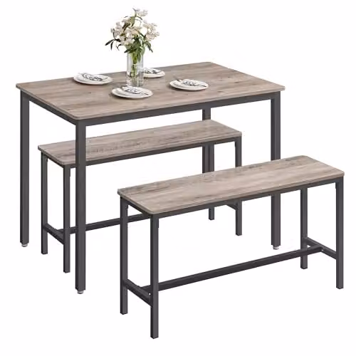 VASAGLE Eettafel set met 2 banken, B/D/H: 110 x 70 x 75 cm