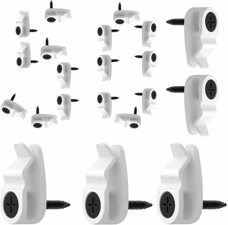 50 stuks Buitenklemmen Lichtslingers - Wit - Verlichtingshaken Kabelhanger met Antislip Grip