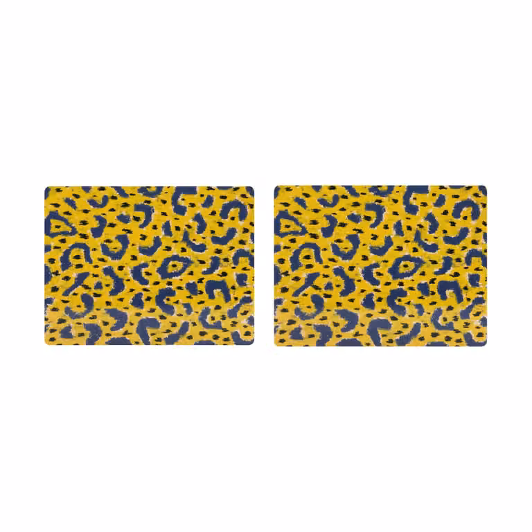 Hem Monster placemat 2-pack - Okergeel grijs zwart - 30 x 40 cm