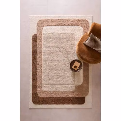 NOUS Living Vloerkleed Crème/Oudroze/Donkerbruin Modern Geometrisch B/D: 290 x 200 cm