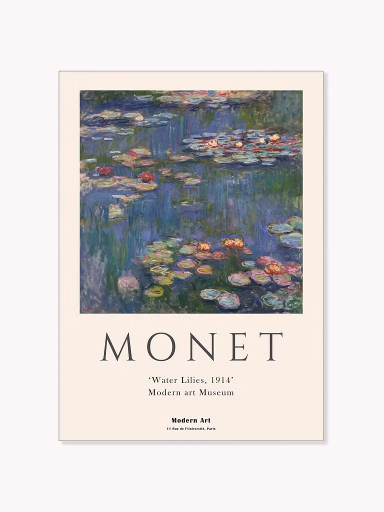 Poster en lijst Claude Monet x PSTR Studio - Waterlelies
