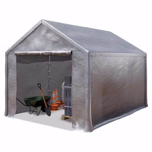 TOOLPORT Opslagtent en garagetent, grijs, 3 x 4 m
