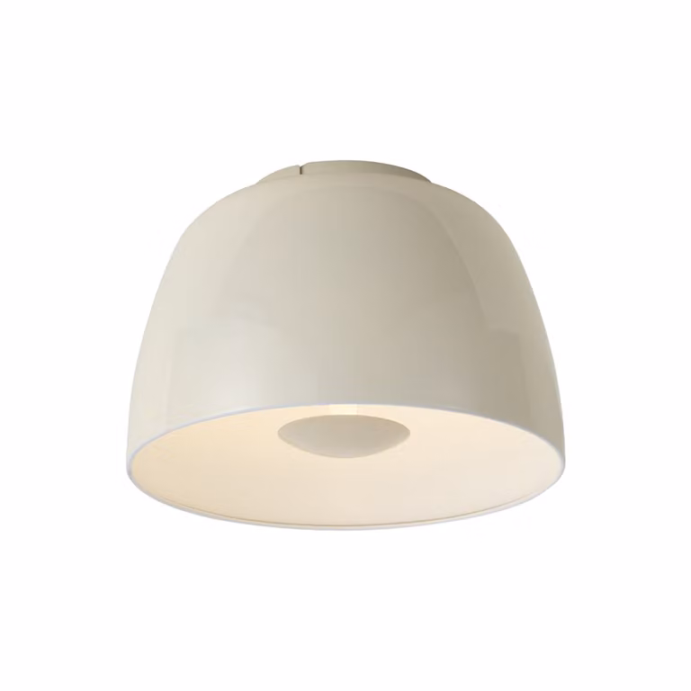 Qazqa Retro Plafondlamp Beige met Witte Binnenkant, Inclusief Dimbare LED