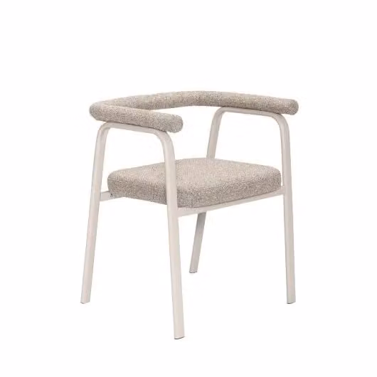 Hubsch Ecto stoel met armleuningen beige