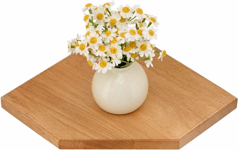 ShopVlot Zwevende Hoekplank van Eikenhout voor Planten en Decoratie, 25 cm