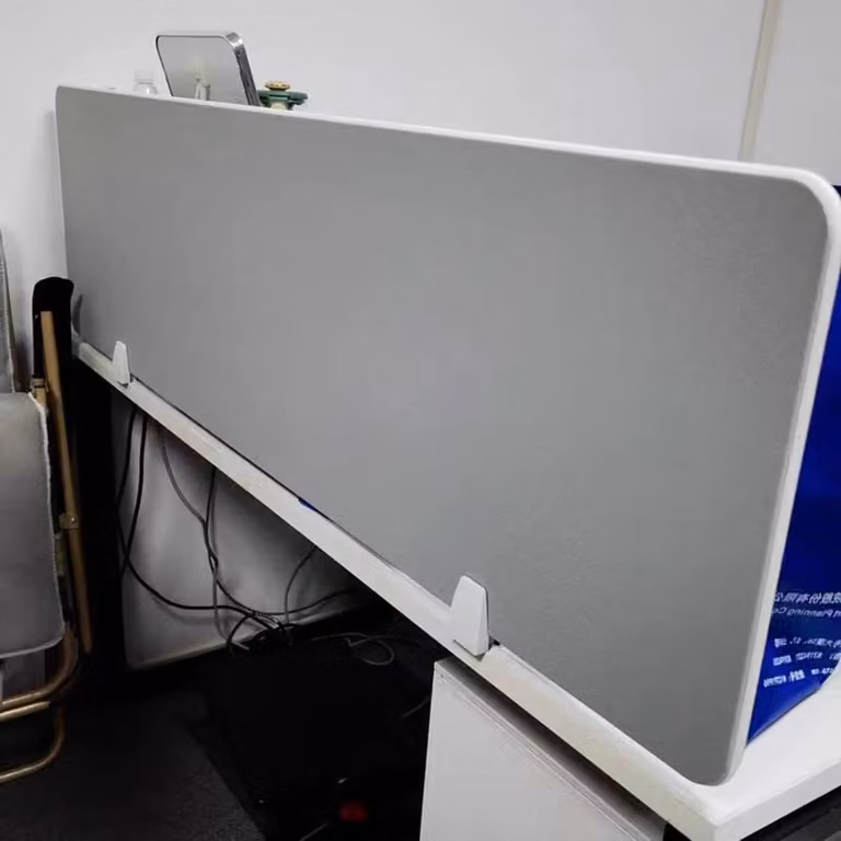 Grijs Bureau Privacypaneel - Geluidsabsorberende Tafelafscheider - Breedte: 120 cm, Hoogte: 30 cm