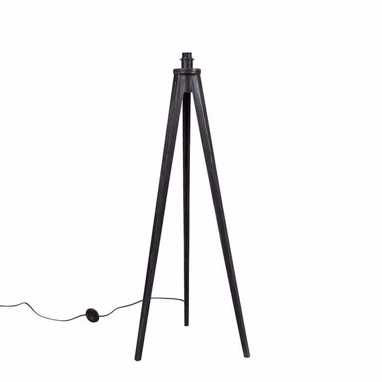 Qazqa Tripod Classic vloerlamp zwart - Landelijke stijl - Hoogte: 115 cm