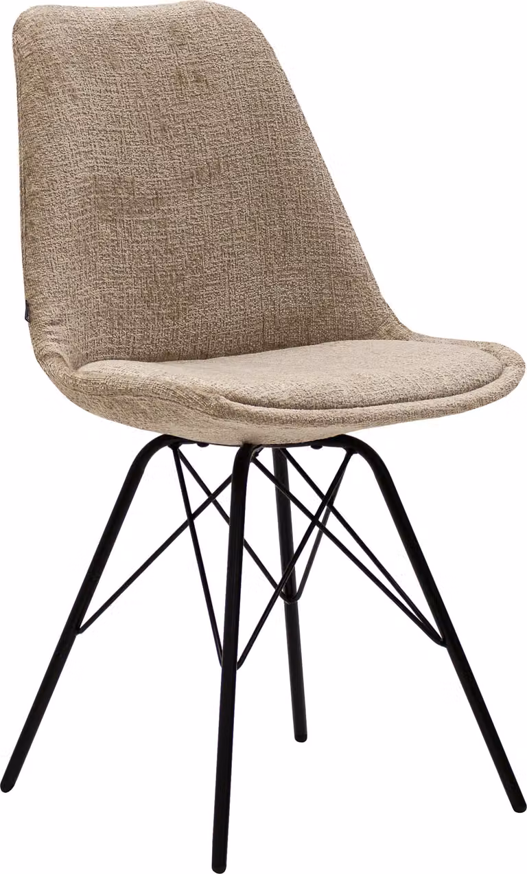 Kick eetkamerstoel Bren - Beige - Textuurstof
