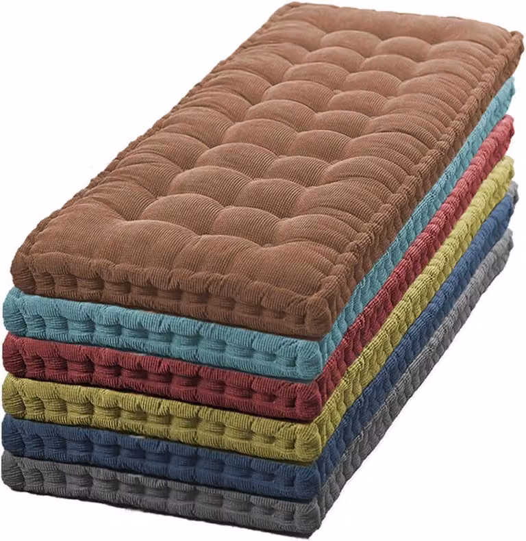 Geel Bankkussen Dik - Comfortabel Zitmat met Vastgestikte Knoppen - 150 cm