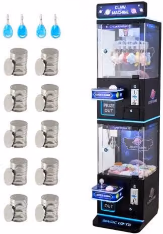 VEVOR grijpmachine met dubbele laag voor commercieel gebruik, zwart-paars, B/D/H: 54,5 x 40,5 x 173 cm