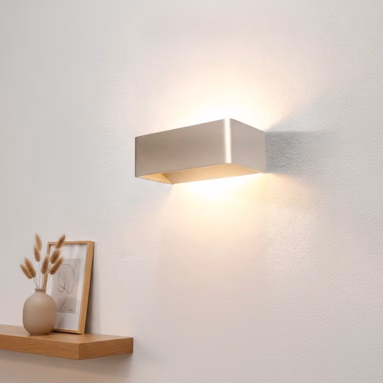 Artdelight Design Wandlamp Mainz Rechthoek Goud/Messing Aluminium B: 20 cm, D: 2 cm, H: 20 cm