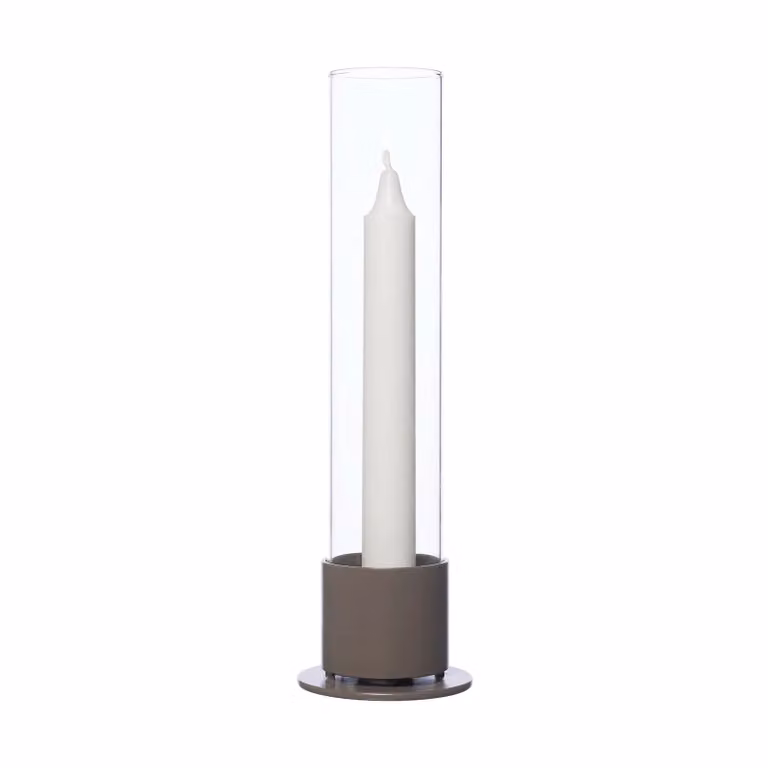 ERNST Ernst kandelaar met glascilinder Greige Ø 7,5 cm
