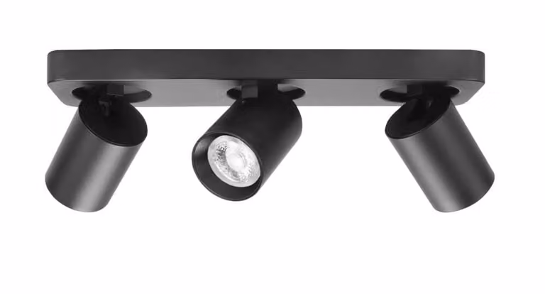 Highlight Oliver Triple opbouwspot zwart met 3 verstelbare lichten