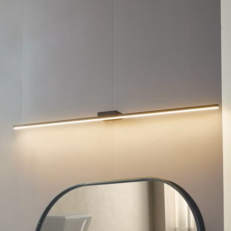 Lucande Kivana LED Wandlamp L120 IP44 Zwart - Modern - Badkamer - Aluminium