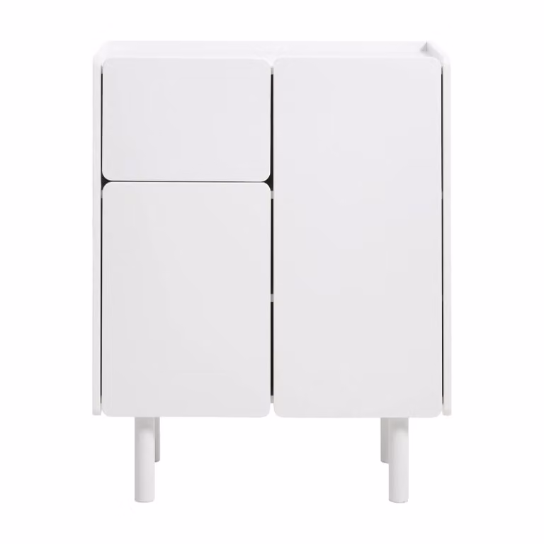 Nest of Nora Opbergkast Jana - 3 deurs modern - Wit - MDF en Metaal
