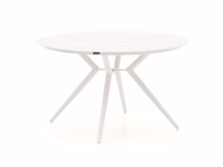 Manifesto Furniture Ronde Tuineettafel van Aluminium in Wit, Ø 127 cm