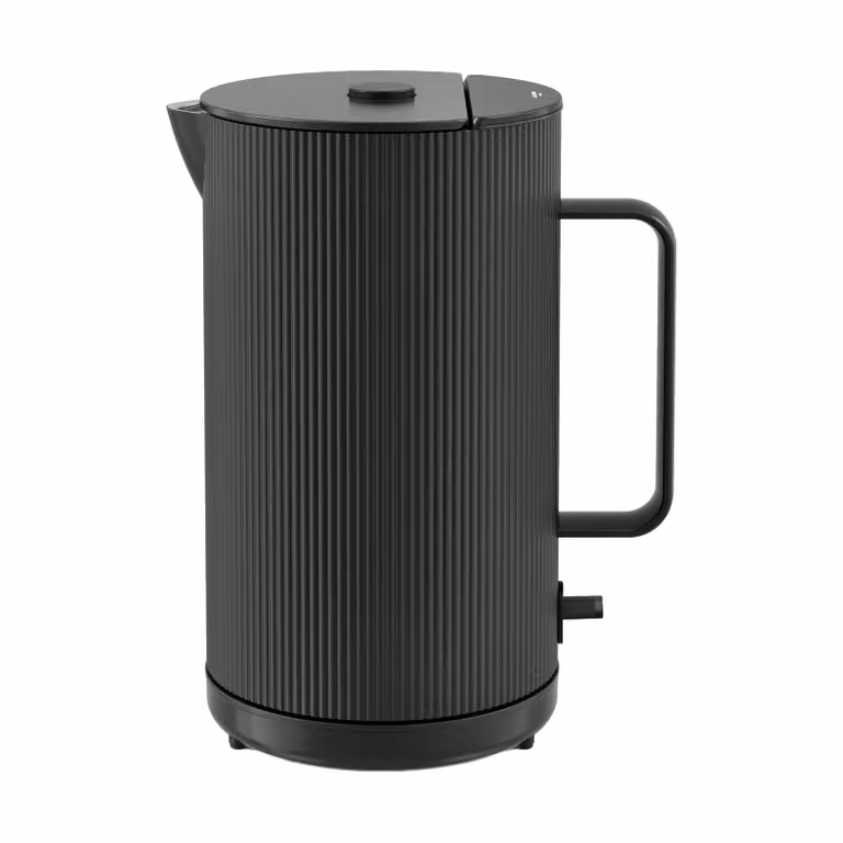 Georg Jensen Bernadotte waterkoker, 1,5 liter, geborsteld zwart roestvrij staal
