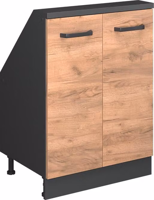 Vicco R-Line Keukenkast voor schuine wand in Krachtige eik goud, 60 cm, 2 deuren, Model 58253