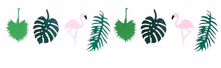 Dailygoody Tropische Feestversiering Flamingo Decoratie - 4 Sets Hawaiiaanse Slingers van 3 Meter