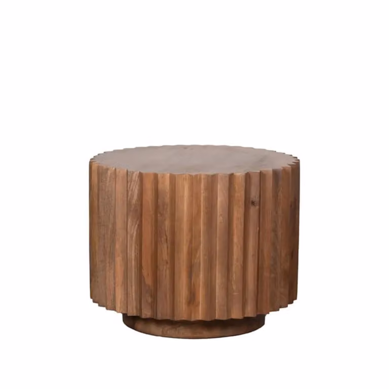 LABEL51 Salontafel Novan - Nature Smooth - Mangohout - Rond - Diameter: 50 cm