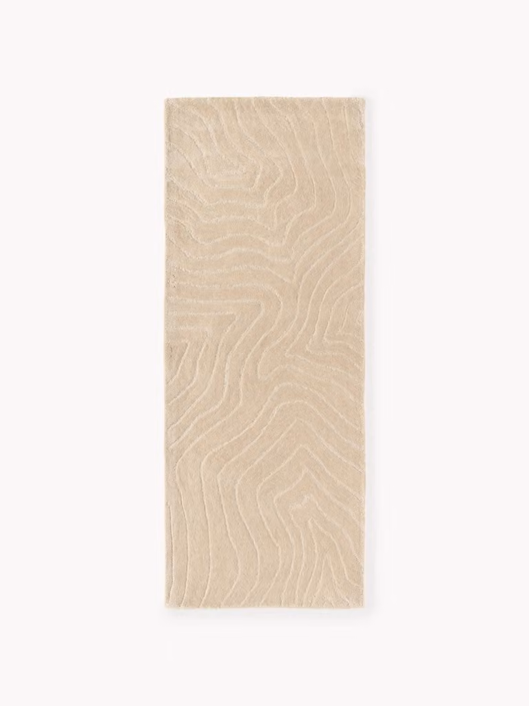 Westwing Collection Handgetufte wollen loper Aaron met wave patroon