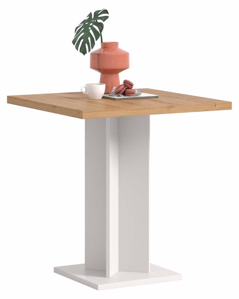 Xonox Eettafel Industrieel Eikenhout en Wit, B/D: 70 x 70 cm