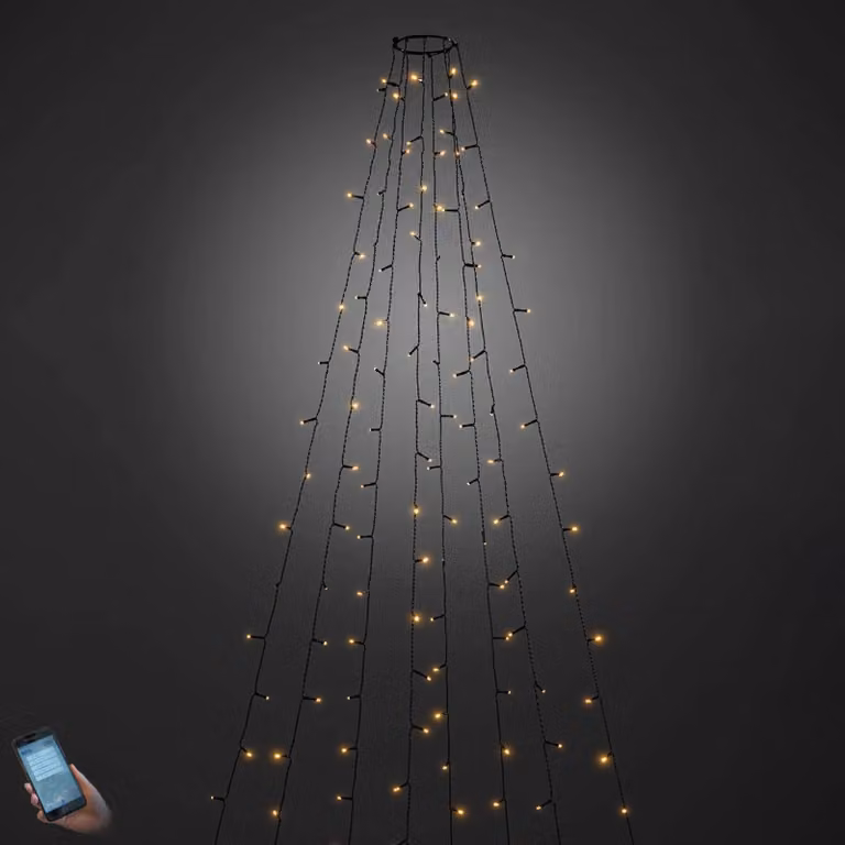 Konstsmide App-bediende Outdoor LED Boommantel, Dimbaar, Zwart, Kunststof