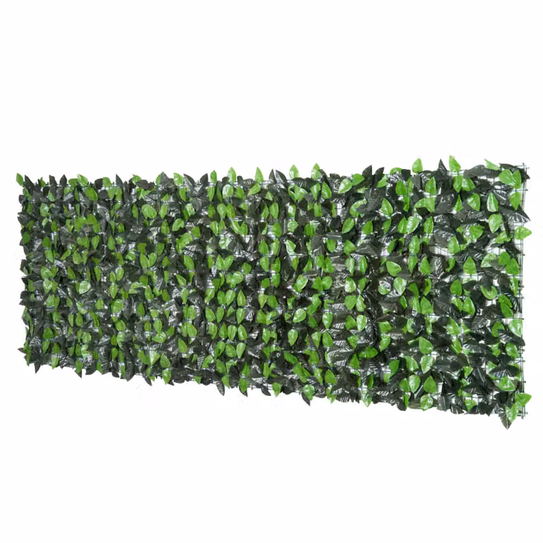 Outsunny Kunsthaag Klimplant Donkergroen 300 x 100 cm Realistische Uitstraling UV-Bestendig