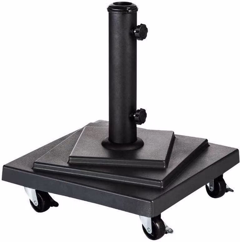 DailySupplies® Parasolvoet op Wielen - Verrijdbaar - Weerbestendig - Zwart