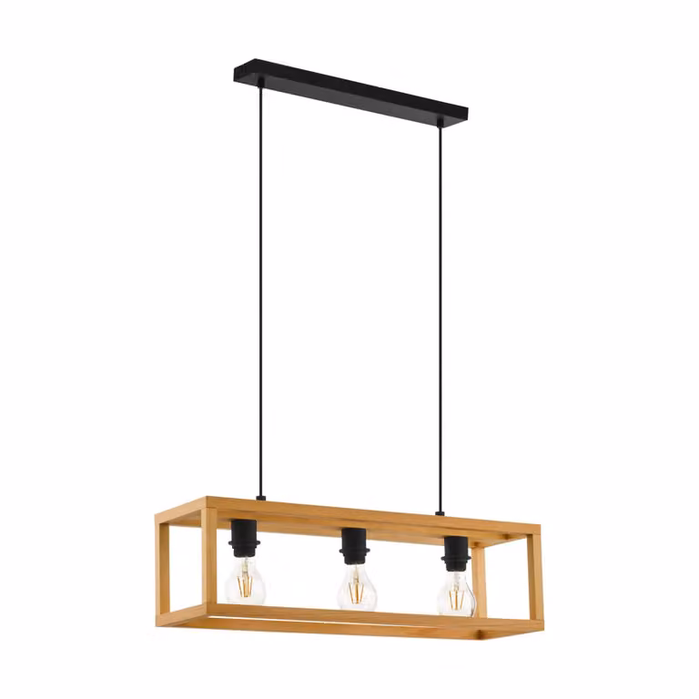 Eglo Blackcrown 1 hanglamp voor de eetkamer in zwart en bruin